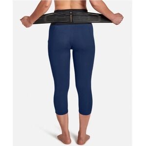Tommie Copper Women Navy Blue Adjustable Compression Capris Leggings 2XL NWT
